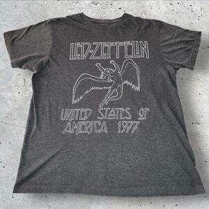 LED ZEPPELIN United States Of America 1977 Grey Tee - Large